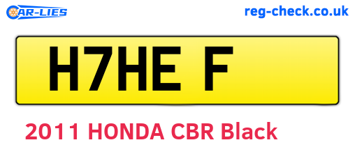 H7HEF are the vehicle registration plates.