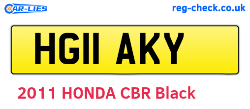 HG11AKY are the vehicle registration plates.