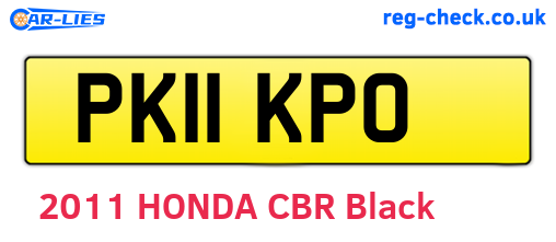 PK11KPO are the vehicle registration plates.