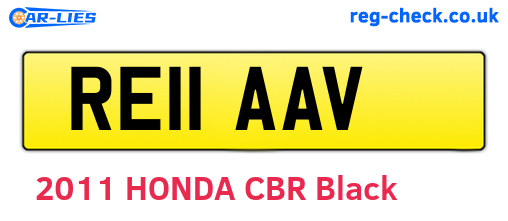 RE11AAV are the vehicle registration plates.