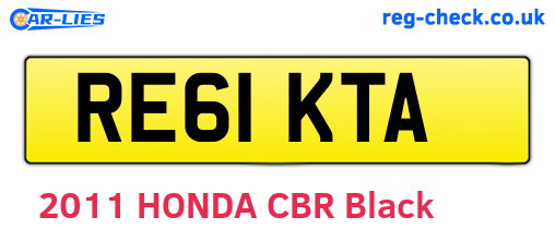 RE61KTA are the vehicle registration plates.