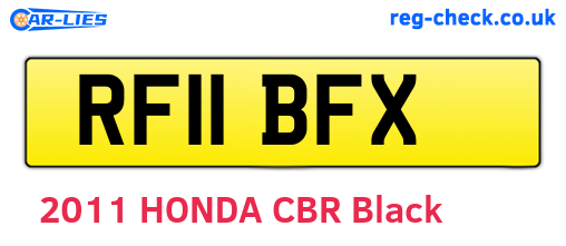 RF11BFX are the vehicle registration plates.
