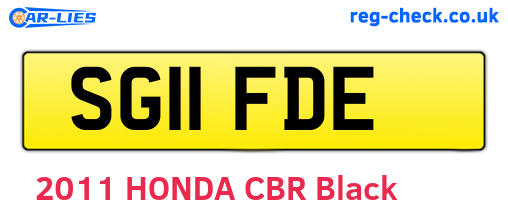 SG11FDE are the vehicle registration plates.