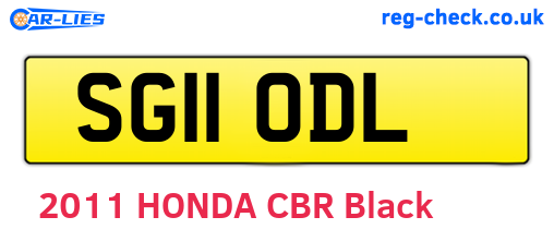 SG11ODL are the vehicle registration plates.