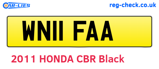 WN11FAA are the vehicle registration plates.
