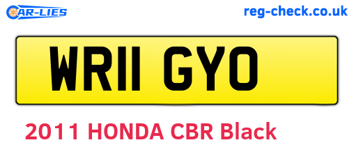 WR11GYO are the vehicle registration plates.