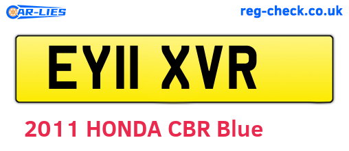 EY11XVR are the vehicle registration plates.