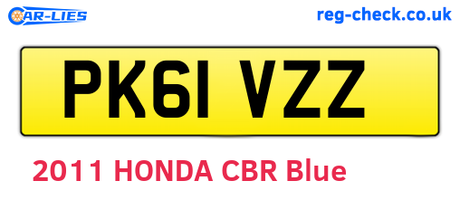 PK61VZZ are the vehicle registration plates.