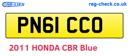 PN61CCO are the vehicle registration plates.