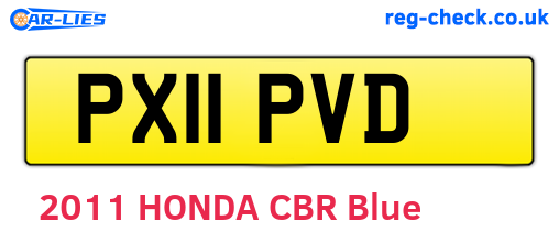 PX11PVD are the vehicle registration plates.