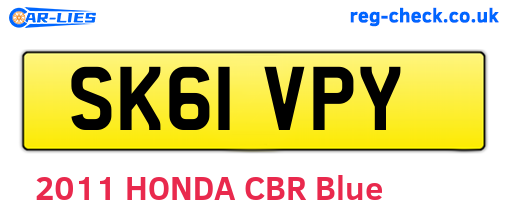 SK61VPY are the vehicle registration plates.