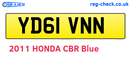 YD61VNN are the vehicle registration plates.