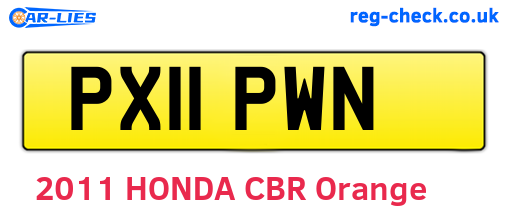 PX11PWN are the vehicle registration plates.