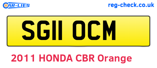SG11OCM are the vehicle registration plates.