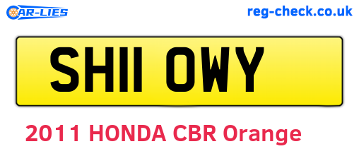 SH11OWY are the vehicle registration plates.