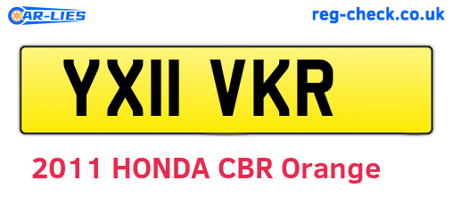 YX11VKR are the vehicle registration plates.