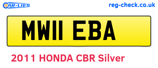 MW11EBA are the vehicle registration plates.