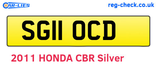 SG11OCD are the vehicle registration plates.