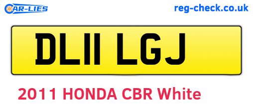 DL11LGJ are the vehicle registration plates.