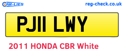 PJ11LWY are the vehicle registration plates.