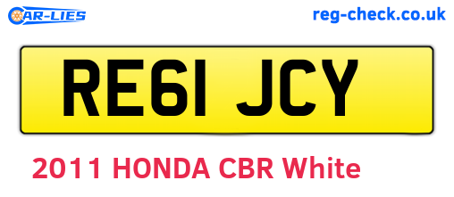 RE61JCY are the vehicle registration plates.