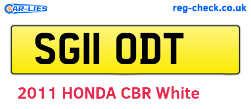 SG11ODT are the vehicle registration plates.