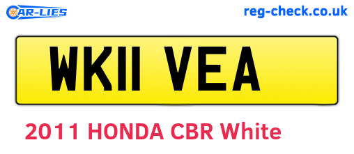WK11VEA are the vehicle registration plates.