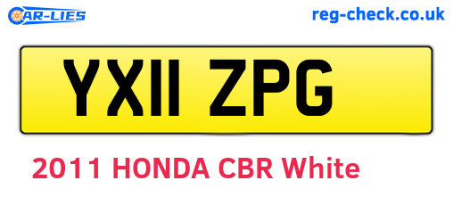 YX11ZPG are the vehicle registration plates.