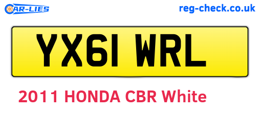 YX61WRL are the vehicle registration plates.