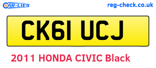CK61UCJ are the vehicle registration plates.