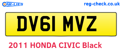 DV61MVZ are the vehicle registration plates.
