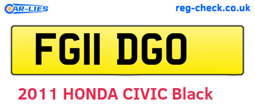 FG11DGO are the vehicle registration plates.