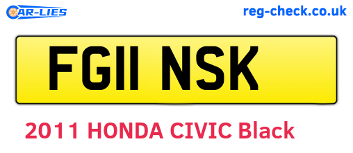 FG11NSK are the vehicle registration plates.