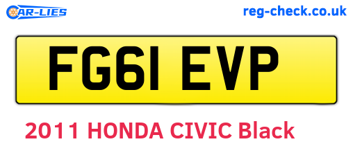 FG61EVP are the vehicle registration plates.