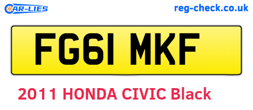 FG61MKF are the vehicle registration plates.