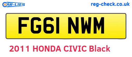 FG61NWM are the vehicle registration plates.