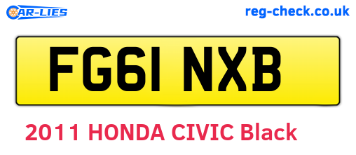FG61NXB are the vehicle registration plates.
