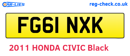 FG61NXK are the vehicle registration plates.