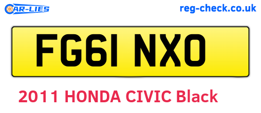 FG61NXO are the vehicle registration plates.