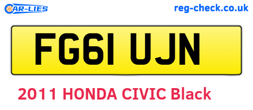 FG61UJN are the vehicle registration plates.
