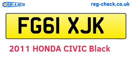 FG61XJK are the vehicle registration plates.