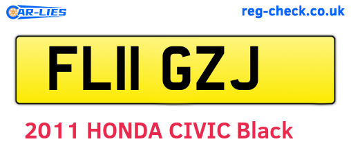 FL11GZJ are the vehicle registration plates.
