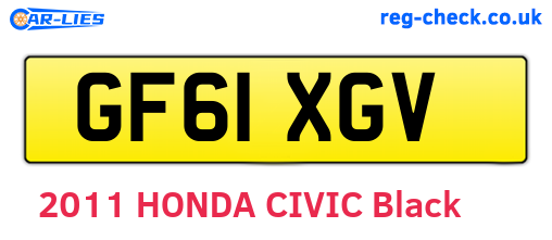 GF61XGV are the vehicle registration plates.