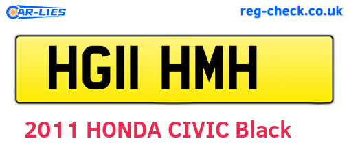 HG11HMH are the vehicle registration plates.