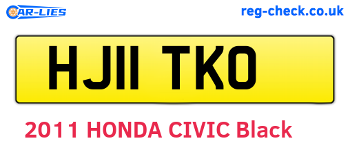 HJ11TKO are the vehicle registration plates.