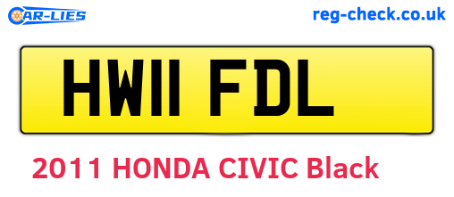 HW11FDL are the vehicle registration plates.
