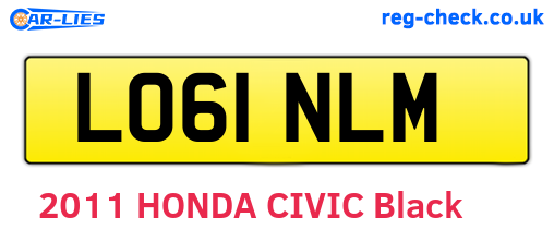 LO61NLM are the vehicle registration plates.