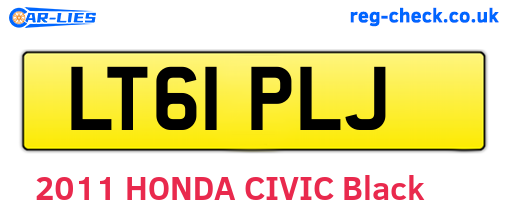 LT61PLJ are the vehicle registration plates.