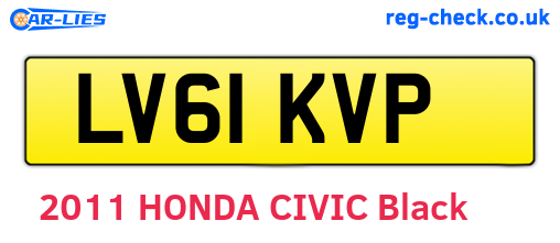LV61KVP are the vehicle registration plates.