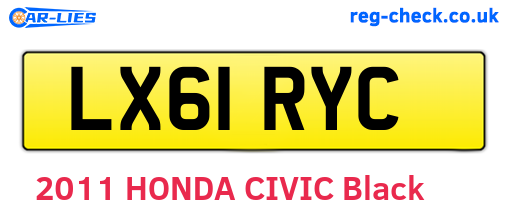LX61RYC are the vehicle registration plates.